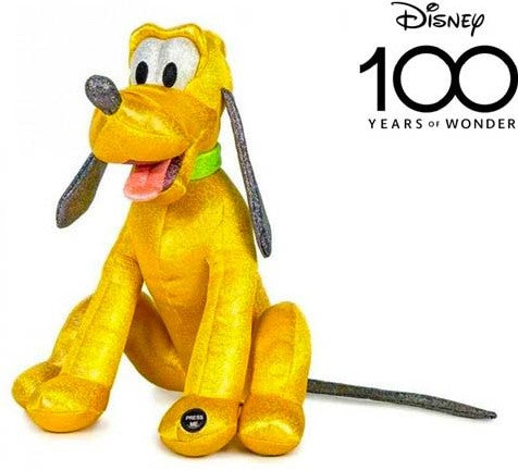 Peluche Pluto Disney 100 aniversario de 28cm, brillante y CON SONIDO