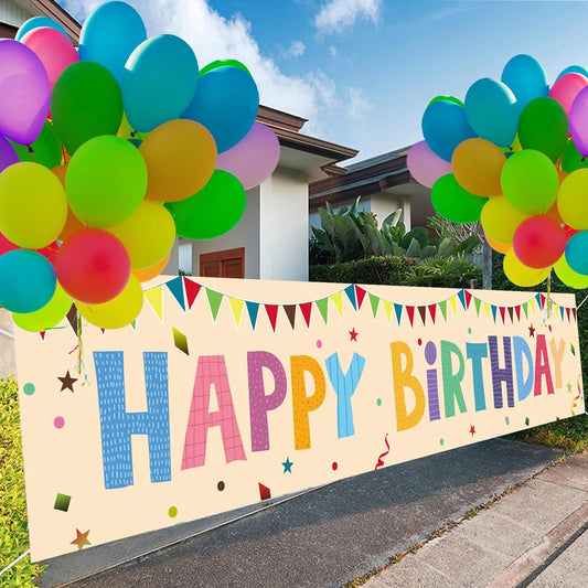 Pancarta Cumpleaños HAPPY BIRTHDAY con 30 globos